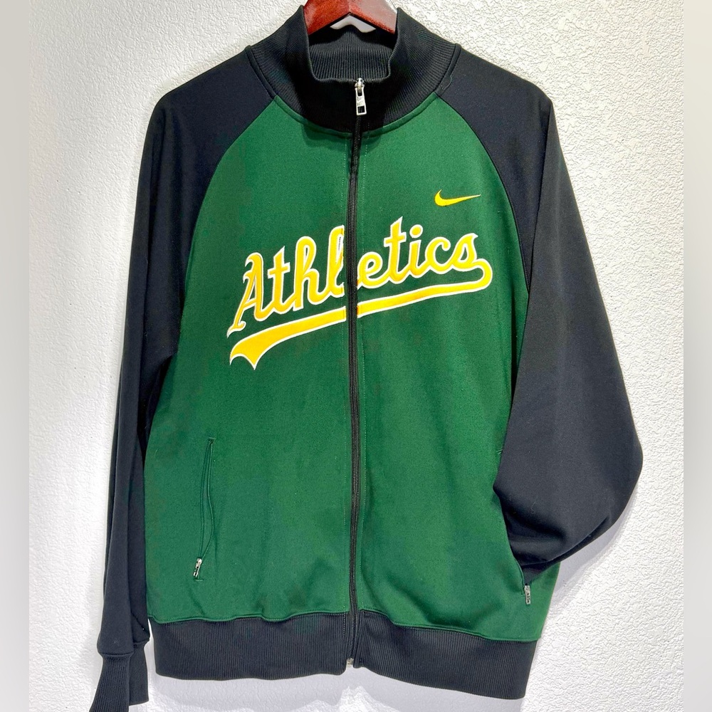 Nike Oakland A’s Athletics Full Zip Jacket Green Black Men’s Size L